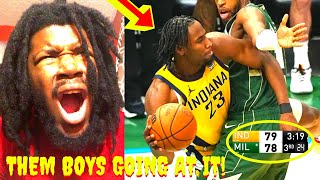 VERY CLOSE PHYSICAL BATTLE BUCKS VS PACERS GAME 2 HIGHLIGHTS REACTION 2024 [upl. by Winifred895]