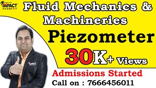 Piezometer  Fluid Mechanics amp Machineries zafarsir freeengineeringcourses freeengineering [upl. by Rickie]