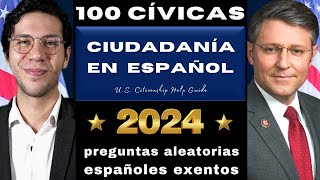 Examen 100 Preguntas Cívicas Español para aspirantes exentos 2024 ciudadania americana en espanol [upl. by Ybrek]