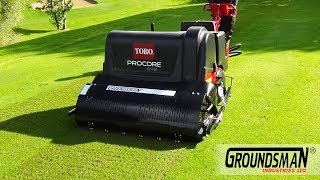 Groundsman Flexblade Core Collector Attachment for TORO Procore 2018 [upl. by Hafital]