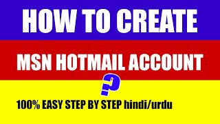 How to Create Hotmail Account [upl. by Kassey]