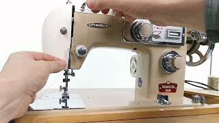 Demonstrating a Vintage Pinnock Sailmaker Sewing Machine [upl. by Annirok208]