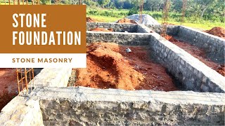 Size Stone masonry foundation  Step by step Indian construction  Technical detailsCreative Homes [upl. by Divine963]