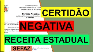 COMO TIRAR A CERTIDÃO NEGATIVA DA RECEITA ESTADUAL PASSO A PASSO [upl. by Hnao565]