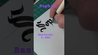 How to write ✍️Sophie blackletter calligraphy batarde name shorts fyp [upl. by Llorrac]