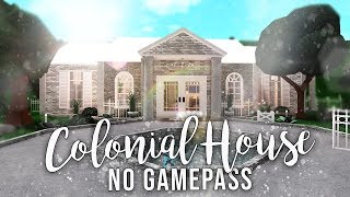 Roblox  Bloxburg No Gamepasses Colonial House  House Build [upl. by Aurora676]