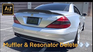 🔥💨 Muffler amp Resonator Delete SL55 AMG Mercedes Benz …Straight Pipe 🔥💨 [upl. by Ailad]