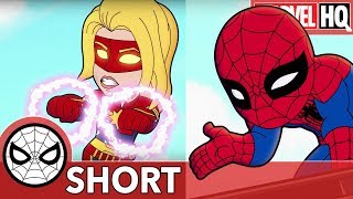 Spidey amp Captain Marvel Ride a Rocket  Marvel Super Hero Adventures  Way Outer Space  SHORT [upl. by Llednar]