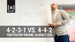 Taktische Räume im 4231System gegen das 442 System ausnützen Fußballtaktik [upl. by Hinman280]