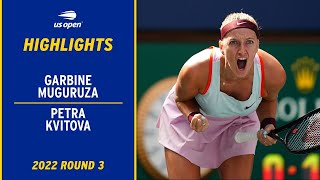 Garbine Muguruza vs Petra Kvitova Highlights  2022 US Open Round 3 [upl. by Harelda]