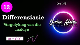 Graad 12 Differensiasie Les3 Hoe om die Vergelyking van n Raaklyn aan n funksie te bepaal [upl. by Conroy]