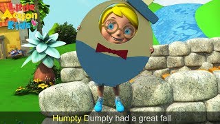 Humpty Dumpty Sat on a Wall With Lyrics  Childrens Nursery Rhymes Songs  Little Action Kids [upl. by Eire957]