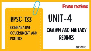 BPSC133  Unit4 Civilian and Military regimes  explain in hindi  ignou unit4 bpsc133 [upl. by Savihc247]