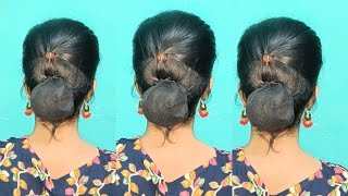 Traditional Open Hairstyles For Saree  Easy Khopa Hairstyle With Saree  Simple Clutcher Hairstyle [upl. by Kersten]