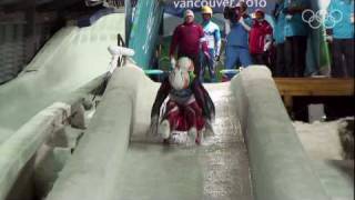 Mens Luge Doubles Highlights  Vancouver 2010 Winter Olympic Games [upl. by Bitthia]