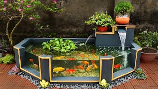 Garden Design Ideas  Turn Ugly Garden Corner Into a Beautiful Waterfall Aquarium Garden [upl. by Ellga]