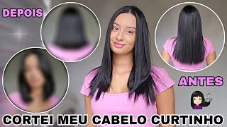 💇🏻‍♀️CORTEI MEU CABELO CURTINHO  Corte Blunt Cut Com Franja [upl. by Pomfret389]