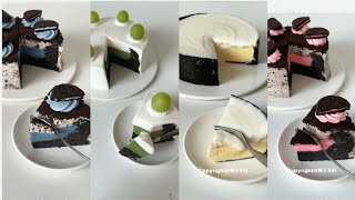 Aesthetic Cake Recipes Making ASMR  Oreo Cheese Cake  Grape Cheese Cake  Cheese Cake  Baking [upl. by Geffner]