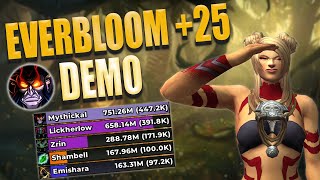 4PC Demonology Warlock  4472K Overall  Everbloom Mythic 25  WoW Dragonflight 102 [upl. by Netnerb]