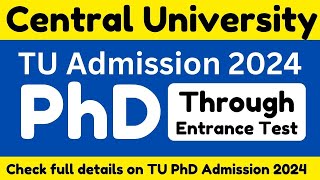 ▶️🔴Through Entrance Test ✅PhD Admission Notification 2024 🔴 universitynewstu tripuranews [upl. by Ibba]