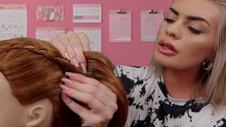 ASMR girl in the back of class braids your hair 💕 hair play braiding gentle brushing roleplay [upl. by Memory762]