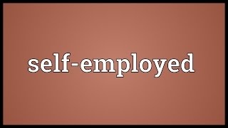 Selfemployed Meaning [upl. by Bolitho]