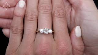 3 Stone Meghan 170ct Diamond Engagement Ring in 18K Gold [upl. by Eenahpets]