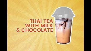 CARA CEPAT MEMBUAT THAI TEA DENGAN TOPPING SUSU DAN COKLAT [upl. by Leunamesoj]