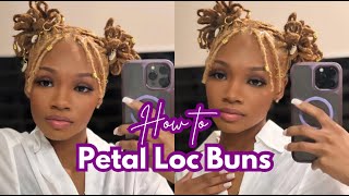 First Time Doing Petal Loc Buns On Short Locs  Petal Loc Bun Tutorial [upl. by Nataline]