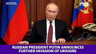 Russian President Putin announces further invasion of Ukraine and delivers warning [upl. by Intisar]