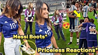 🤯Antonela Priceless Reactions After Holding Messi Worldcup Boots 🔥❤️ [upl. by Ueihttam]