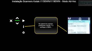 Instalação de scanners wifi Kodak i1150WNi1190WN  Modo AdHoc [upl. by Idak]