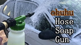 OHUHU Garden Hose Foam CarWash Sprayer Set Up and First Time Using [upl. by Gambrill504]