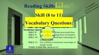 Reading Skills 8amp9 No 4  TOEFL Skills مهارة القراءة 8amp9  التوفل [upl. by Wiedmann]