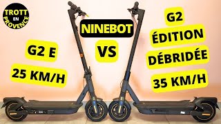 COMPARAISON DÉTAILLÉE NINEBOT G2 ÉDITION DÉBRIDÉE VS G2E KickScooter Powered by Segway [upl. by Ahel27]