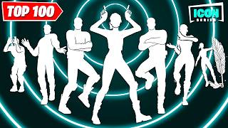 TOP 100 ICON SERIES DANCES amp EMOTES IN FORTNITE [upl. by Arta]