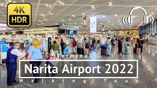 4KHDRBinaural Terminal 1  Narita International Airport 2022 Walking Tour  Chiba Japan [upl. by Nylac]