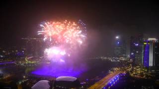 New Years Day Fireworks Marina Bay January 1 2014 [upl. by Anner588]