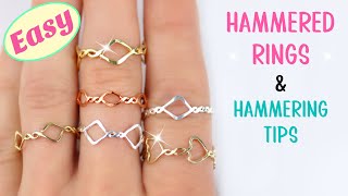 DIY Hammered Rings amp Hammering Tips wire wrapping rings DIY Rings [upl. by Collyer]