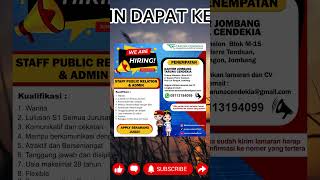 LOWONGAN KERJA DI TARUNA CENDEKIA loker toploker jawatimur [upl. by Ysteb757]