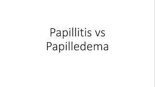 Papillitis vs Papilledema  Ophthalmology [upl. by Racso]