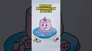 Drawing Marshmellow in plate  how to draw marshmellow shorts [upl. by Corrie]