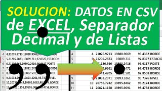 Configurar CSV delimitado por comas en Excel Cambiar Separador de Listas problema con punto y coma [upl. by Naneek]