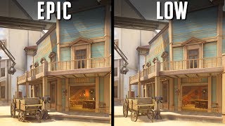 Overwatch  Graphics Comparison  Epic vs Low [upl. by Lanos]