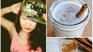 DIY CINNABON DRINK  CINNAMON BUN SMOOTHIE [upl. by Amador]