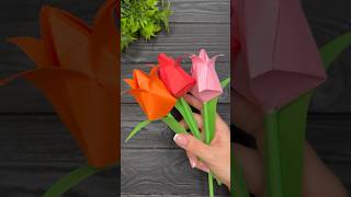 How to make Paper Tulip Origami Easy Gift Mother’s Day [upl. by Avi]