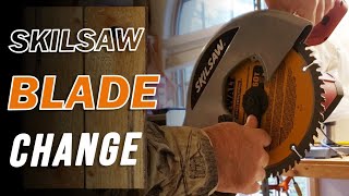 How to change the blade on a SkilSaw compound miter saw [upl. by Selway385]