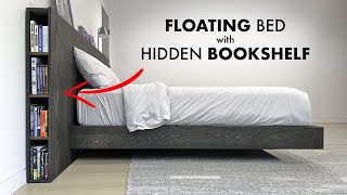 Building a Floating Bed with Bookshelf Headboard [upl. by Golliner142]