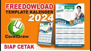 FREEDOWNLOAD GRATIS TEMPLATE KALENDER 2024  FORMAT COREDRAW  Gunlar Channel [upl. by Avek]