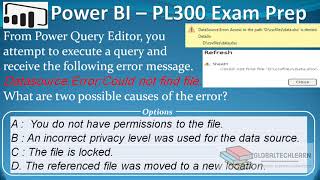 PL 300  Q32  Power BI Errors with Source Data File Access [upl. by Dosi335]